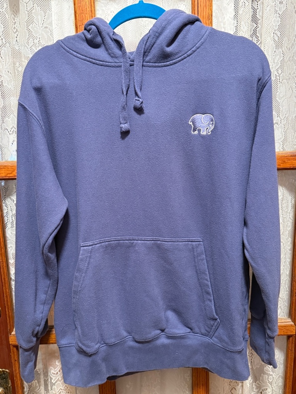ivory ella Blue Pullover Hoodie with Elephant Logo